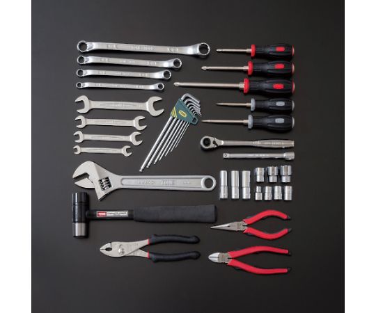 整備用工具セット ツールセット BX230仕様 レッド ツールが整然と並ぶケース内の様子