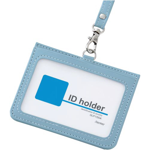 合皮製ＩＤカードホルダーブルー画像