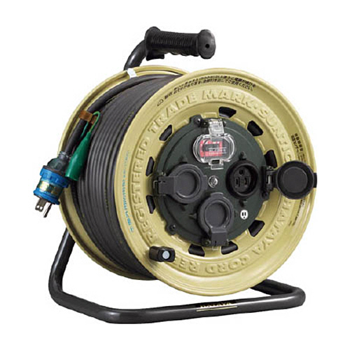 ｻﾝﾀｲｶﾞｰﾚｲﾝﾎﾞｰﾘｰﾙ 単相100V 50m ｱｰｽ･ﾌﾞﾚｰｶｰ付 1台画像