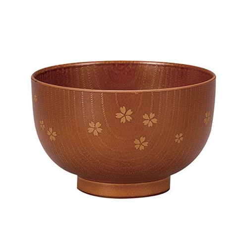 汁椀 木目 桜 400ml 大きめ 食器 ブラウン画像