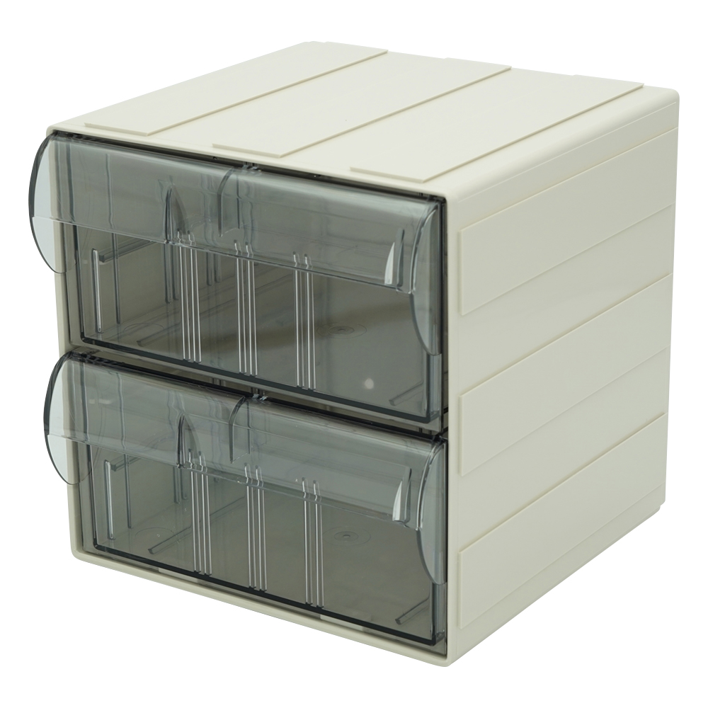 カセッター A5サイズ以下(W186×D192×H186mm)引出上下2段 クリアー