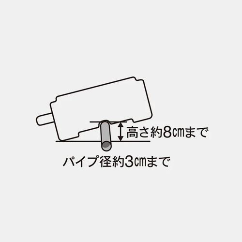 ブロー　重し　物干し台用 透明な重しが物干し台の脚元に設置されている様子