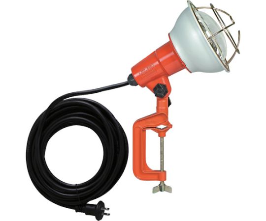 防雨型作業灯　リフレクターランプ200W　100V電線5m　バイス付画像