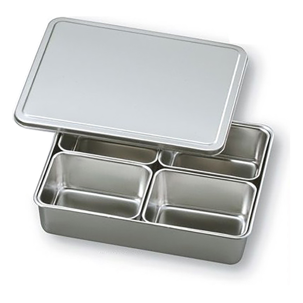 ステンレスバット蓋付き　普及型　（仲子4ツ入/角型） 137×106×61mm画像