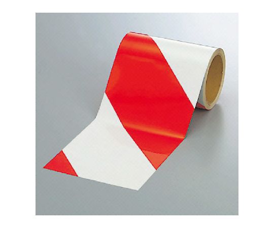 反射トラテープ　赤/白　150mm幅×10m画像
