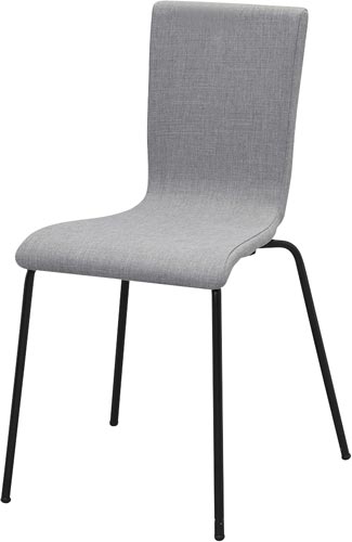 ファブリックチェア　ブラック脚　グレー　４脚画像