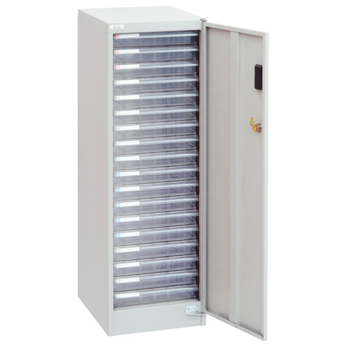 ｱﾊﾞﾝﾃV2 ｾｷｭﾘﾃｨﾌﾛｱｹｰｽ ｶｷﾞ付 A4ﾀﾃ 浅型18段 ﾆｭｰｸﾞﾚｰ 1台画像