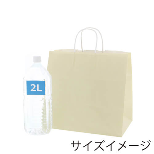 箱ものを入れるのにピッタリ！上品な淡いクリーム色の手提げ紙袋