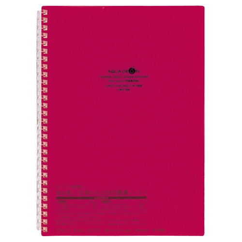 AQUA DROPs ﾂｲｽﾄﾉｰﾄ ｾﾐB5 29穴 B罫 ﾘｰﾌ30枚付属 赤 1冊画像