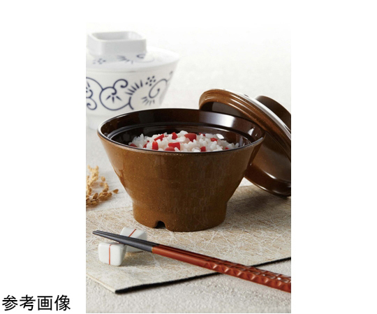 飯碗（蓋） ブラウン 109×37mm 160個入 蓋付きのブラウンの飯碗が整然と並んでいる様子