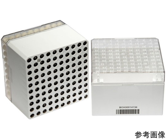 クライオチューブボックス 2.0mL/2D ホワイト 100本用 1袋（5個入）画像