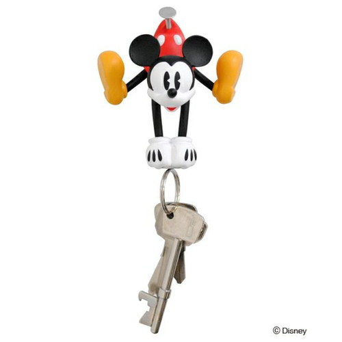 フック　ディズニー　マグネットキーハンガー　ミッキーマウス ディズニーデザインのミッキーマウスが描かれたマグネット付きのキーハンガーが正面から見える状態
