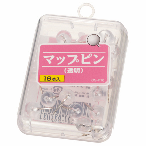 ﾏｯﾌﾟﾋﾟﾝ 針長さ10mm 透明 1箱(16本)