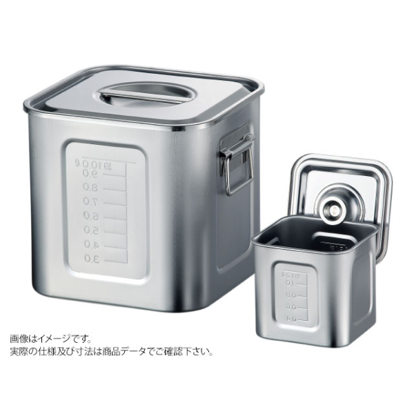 AG21-0 目盛付角キッチンポット 18cm(手無) 赤川器物製作所画像