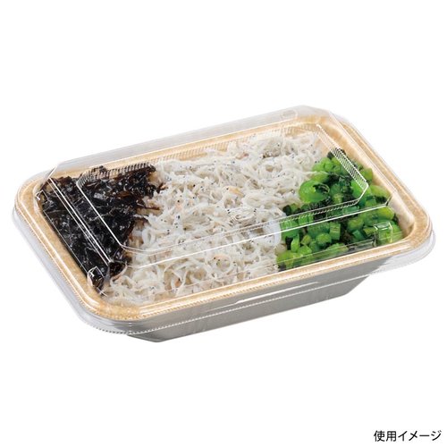 どんぶり容器 MFP角丼-16-11 本体 バル茶 エフピコ 滑らかな表面と深い色合いの角型容器が正面から見える状態