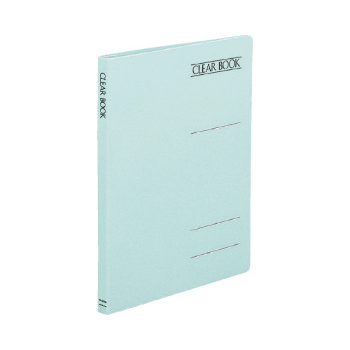 クリヤブックフラットファイルＡ４縦２穴８Ｐ青Ｘ３画像