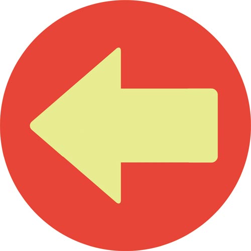 フロア誘導シール矢印　丸　レッド画像