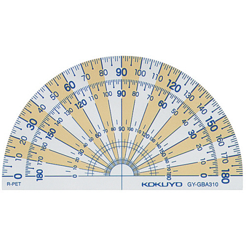 分度器(まなびすと)(再生PET樹脂製) ｵﾚﾝｼﾞ 1ｾｯﾄ(10個)画像