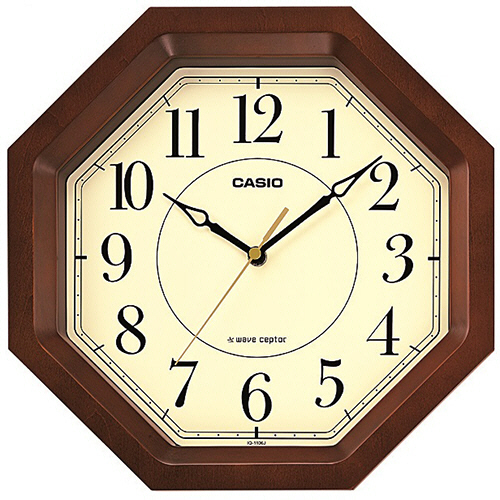 電波掛時計 木枠 濃茶木 1台