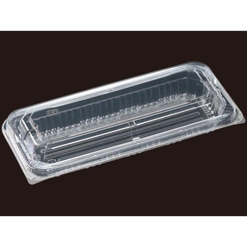 フードパック PPSAV-25-11(40) エフピコ 透明なプラスチックパックに入った食品のパッケージが横向きに配置されている様子