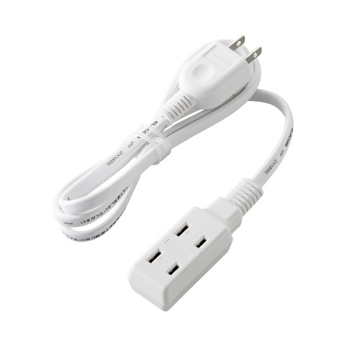 超小型モバイルタップ　３個口　１ｍ　ホワイト画像