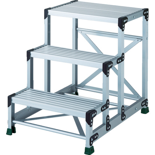 ｱﾙﾐ合金製作業台 3段 高さ0.75m 天板600×400 1台画像