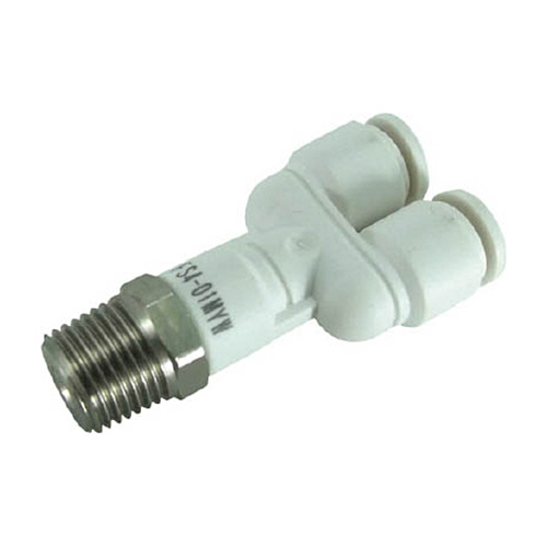 ﾀｯﾁｺﾈｸﾀｰﾌｧｲﾌﾞ ﾒｲﾙﾌﾞﾗﾝﾁﾜｲ(ﾎﾜｲﾄﾎﾞﾃﾞｨｰ)4mm･R1/8 1個画像