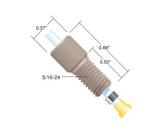 Nut　PEEK　5/16-24-1/8　LT/10PK画像