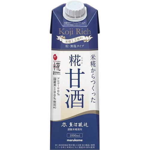 プラス糀　糀甘酒ＬＬ　糀リッチ粒１０００ｍｌ　６本画像