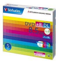 ﾃﾞｰﾀ用DVD+R DL 8.5GB 8倍速 ﾜｲﾄﾞﾌﾟﾘﾝﾀﾌﾞﾙ 5mmｽﾘﾑｹｰｽ 1ﾊﾟｯｸ(5枚)画像