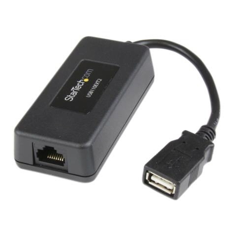 Cat6対応　1ポートUSB2.0エクステンダー延長器　最大40m延長　ブラック　1個 切り替えスイッチがある側面が見える状態