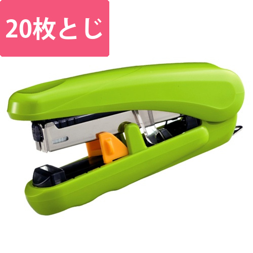 フラットクリンチステープラー　ピタヒット　20枚とじ　グリーン　1個画像
