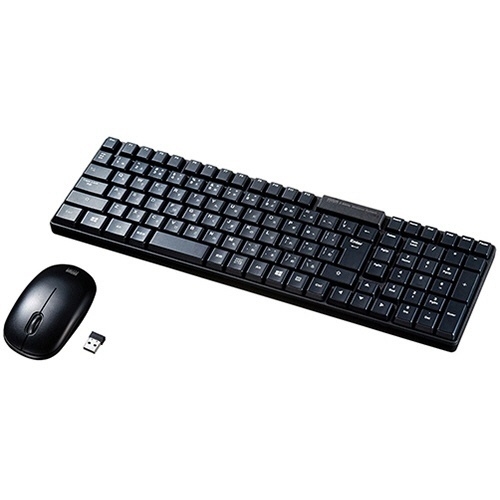 マウス付きワイヤレスキーボード　ブラック　1台