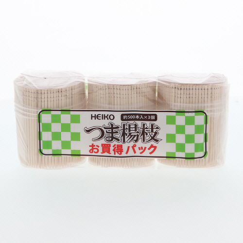 つま楊枝 1ｾｯﾄ(120個:3個×40ﾊﾟｯｸ)画像