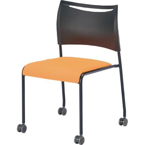 ＬＴＳキャスターチェア座布張ＢＫフレームＯＲ４脚