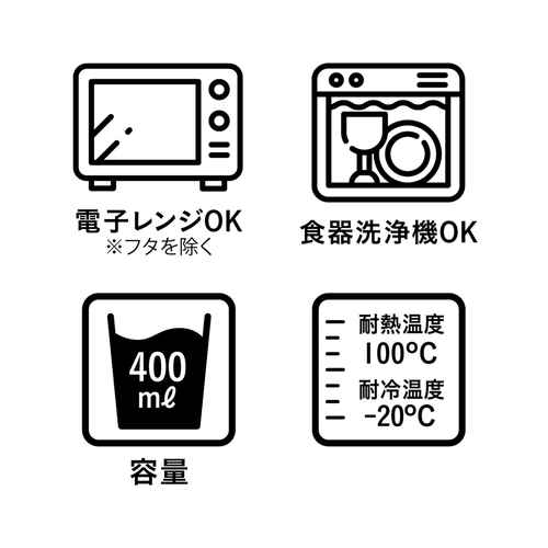 弁当箱　400ml　アニボール　盛り付け簡単お弁当箱　シロクマ 白い背景に置かれた、取っ手付きの可愛らしいお弁当箱が下から見える状態。