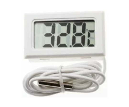 小型デジタル温度計 外部センサー付き ホワイト画像