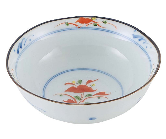 和食器コレクション　赤絵花　丸鉢　4寸画像