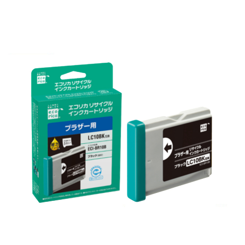 ﾘｻｲｸﾙｲﾝｸｶｰﾄﾘｯｼﾞ ﾌﾞﾗｯｸ(顔料) [ﾌﾞﾗｻﾞｰ:LC10BK互換] ECI-BR10B 1個画像