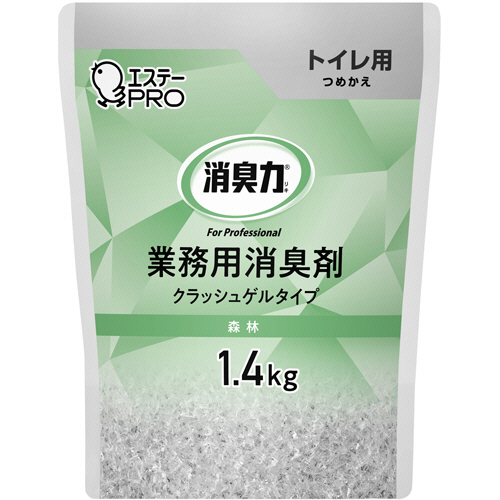 消臭力 業務用消臭剤 ｸﾗｯｼｭｹﾞﾙﾀｲﾌﾟ ﾄｲﾚ用 森林の香り 詰替用 1.4kg 1個画像