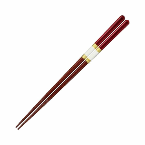 箸 21cm 食洗機対応 アイリス 天然木 木製 赤画像