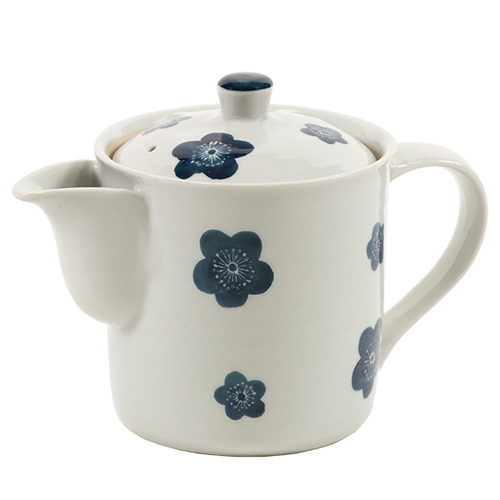 切立ポット 400ml 青小梅 茶こし付き 急須 ポット ティーポット 陶器画像