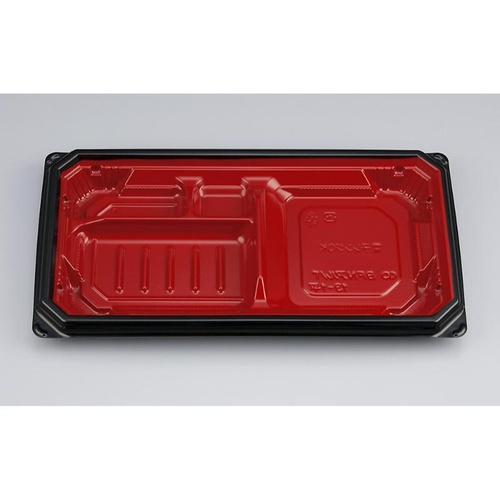 シーピー化成 弁当容器 BFNアルバ13-1平 本漆RB 本体画像