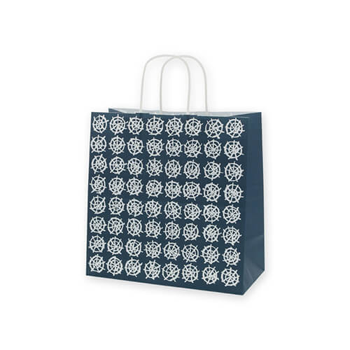 手提げ紙袋（和風 紺・丸紐・幅300×マチ150×高さ300mm）画像