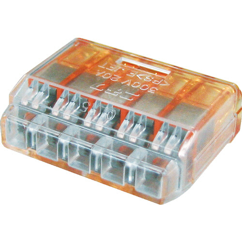 ｸｲｯｸﾛｯｸ 差込形電線ｺﾈｸﾀ 極数5 橙透明 1箱(50個)画像