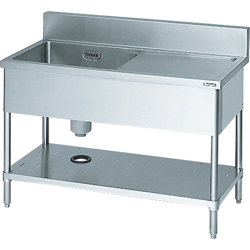 一槽水切付シンク1200×450×800左側水切り(ホース付)　1台