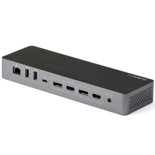Thunderbolt　3　ドッキングステーション　1台 接続ポートが正面に並んだドッキングステーションの全体像