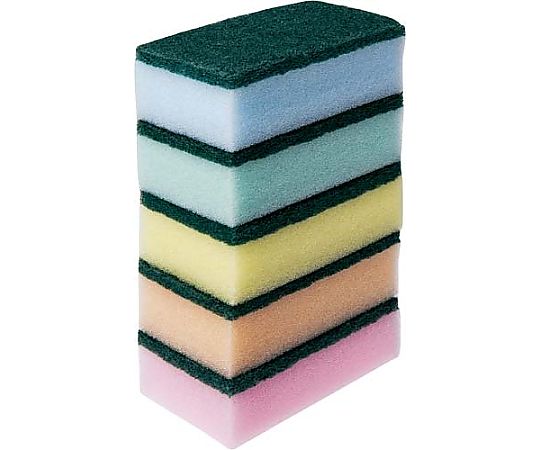 カラフルハードスポンジ　5個入画像