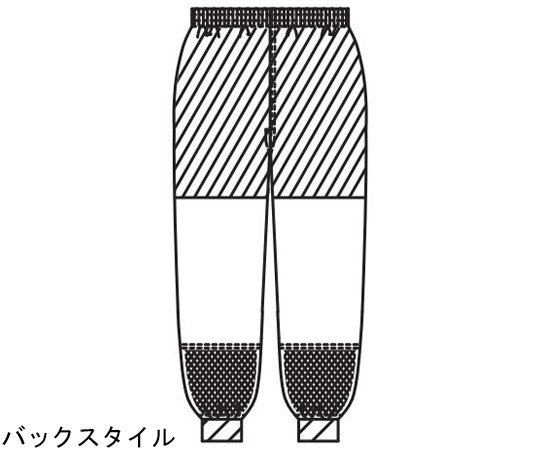 レディスパンツ　サックス　LL 明るく柔らかなサックスカラーのパンツがハンガーに掛けられている状態