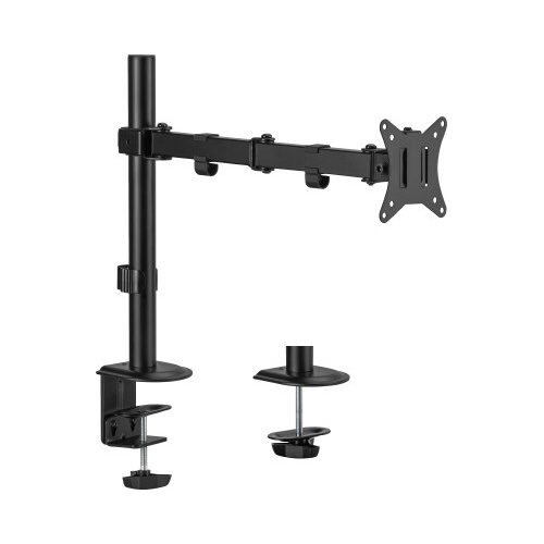 液晶モニターアームクランプ式　４軸　１画面ブラック